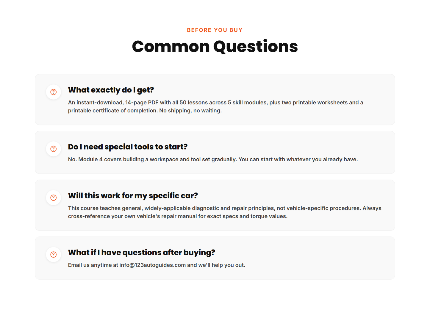 Common questions about Become a Better DIY Mechanic