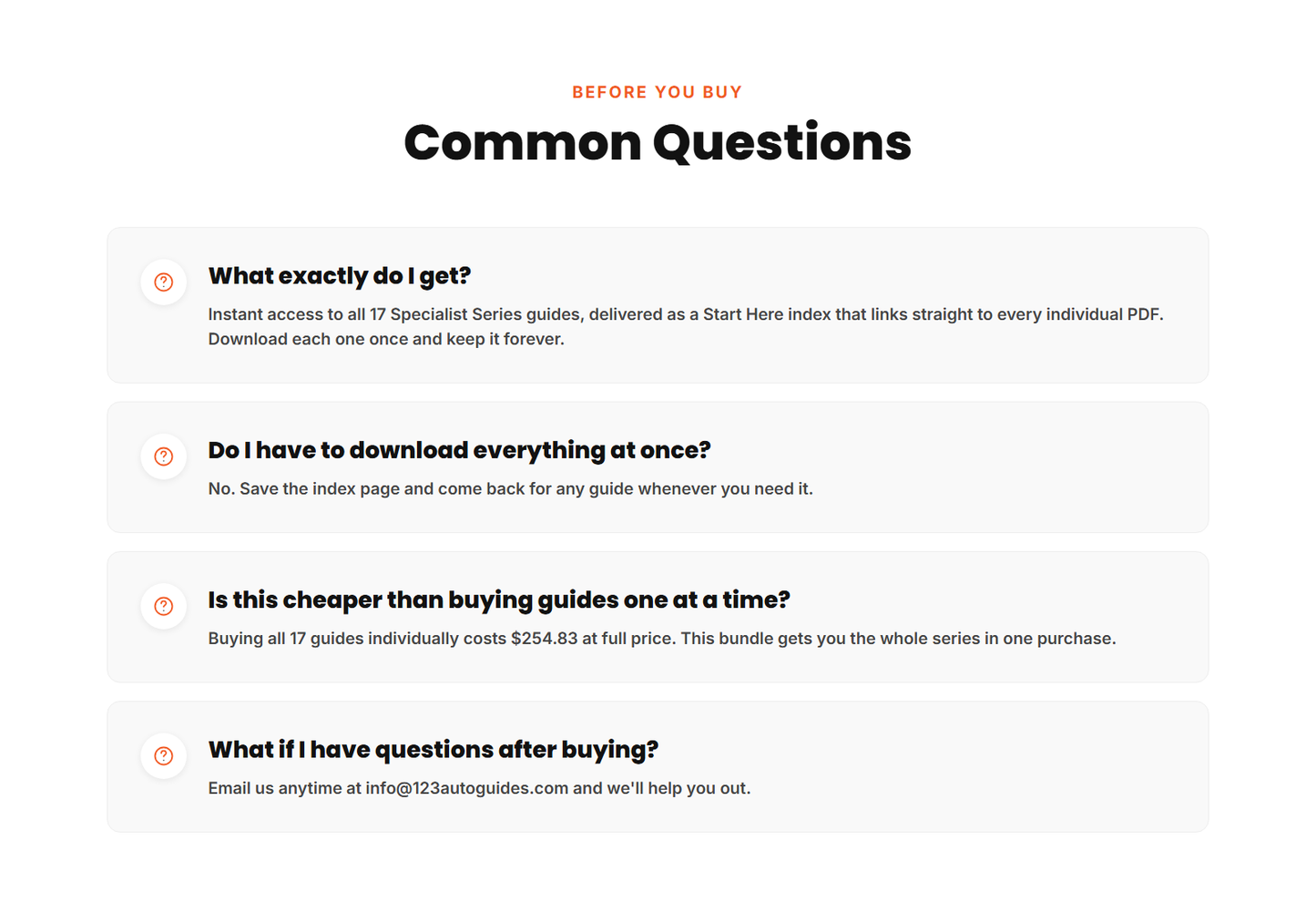 Common questions about the Specialist Series Bundle