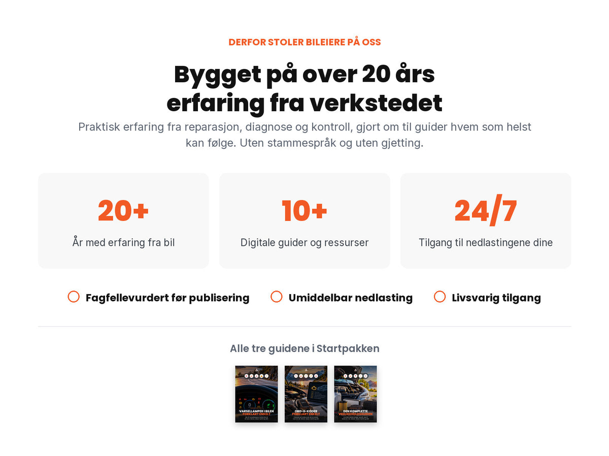 Bygget på over 20 års erfaring fra verkstedet, med omslagene til alle tre guidene i Startpakken.