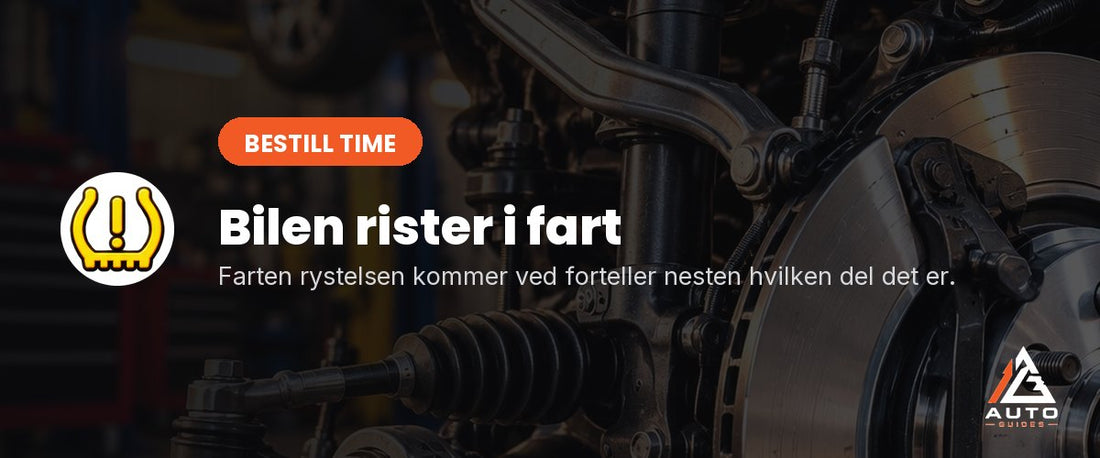 Hjuloppheng, drivaksel og bremseskive sett fra siden