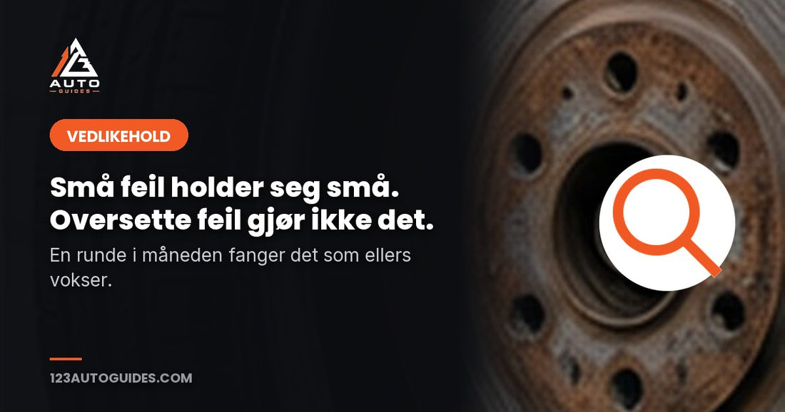 Små feil holder seg små. Oversette feil gjør ikke det. En runde i måneden fanger det som ellers vokser.