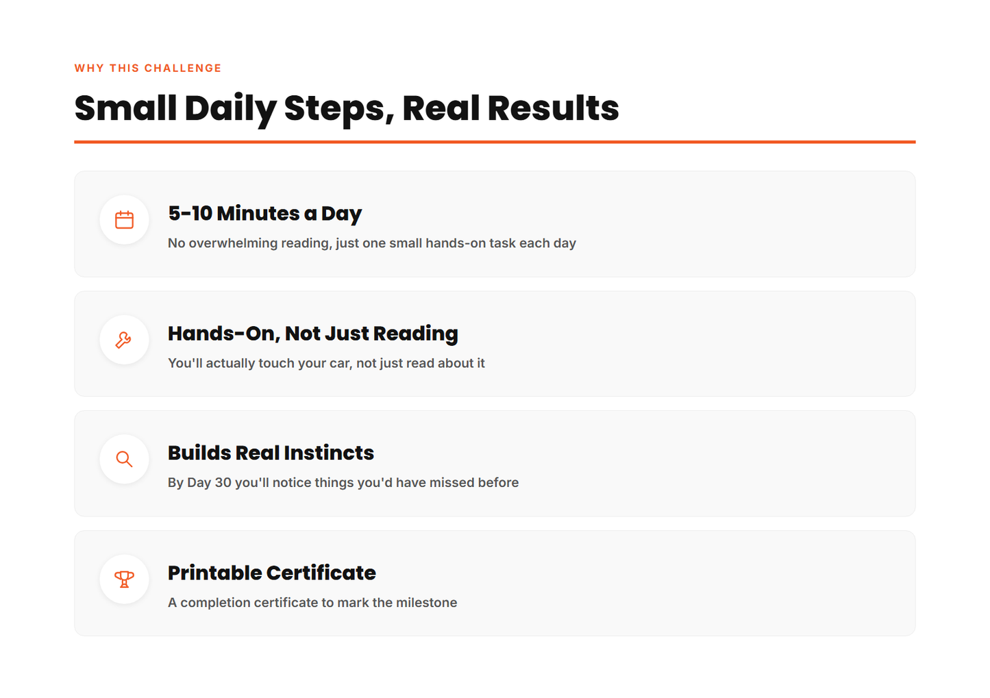 Why the 30-Day Car Owner Challenge works
