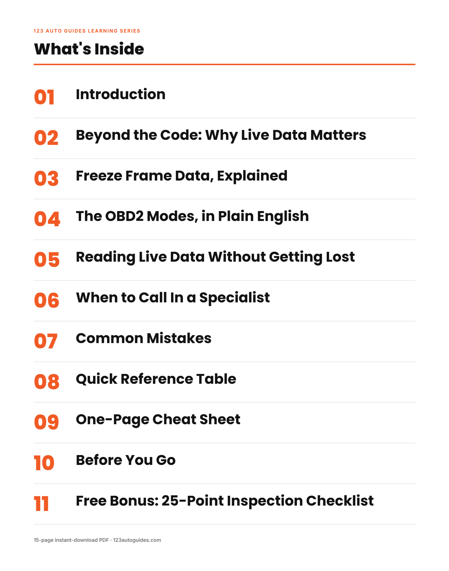 What's Inside Advanced OBD2 Diagnostics Guide