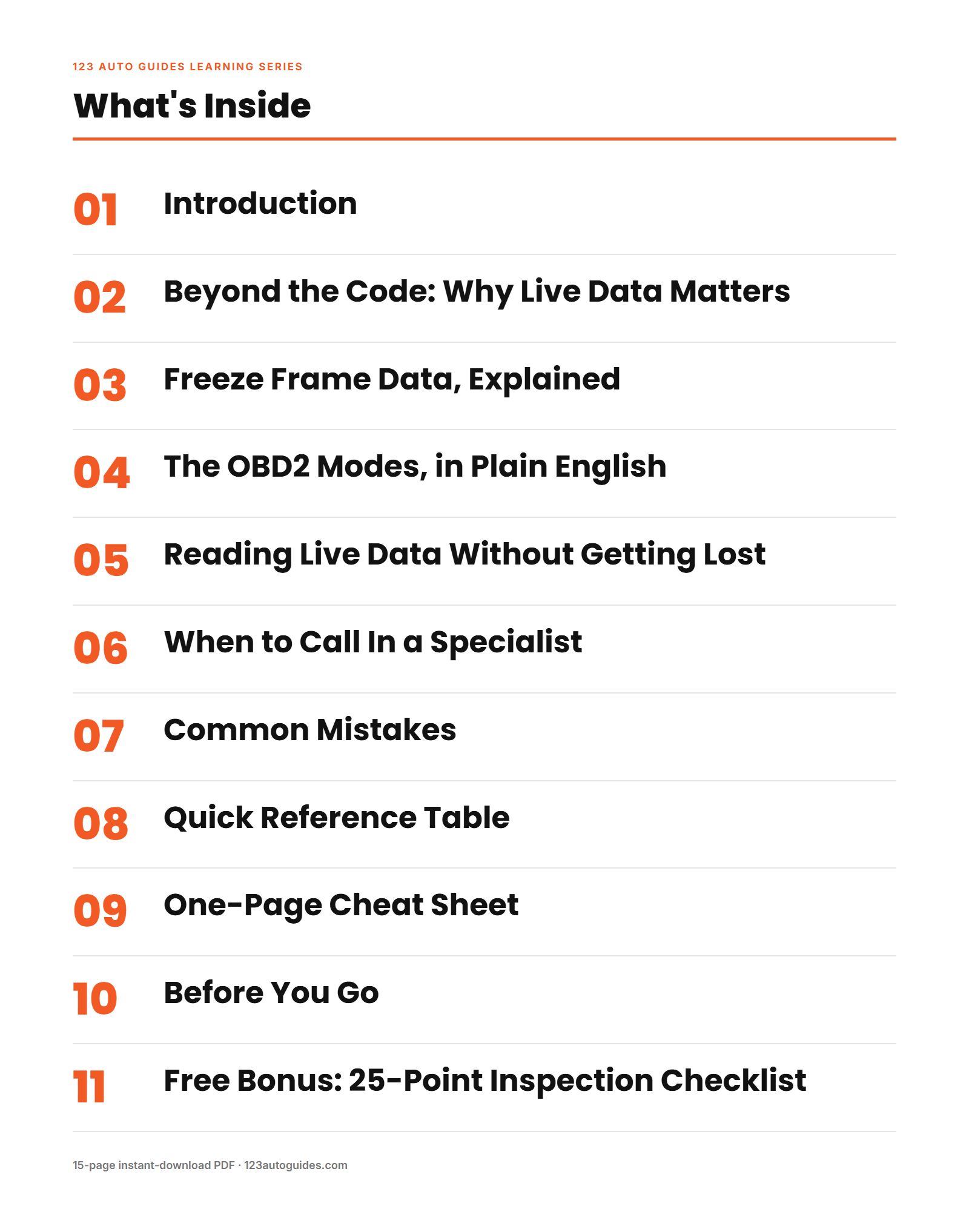 What's Inside Advanced OBD2 Diagnostics Guide