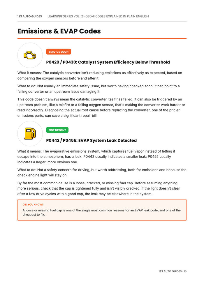 Vol. 2, OBD-II Codes, page 11