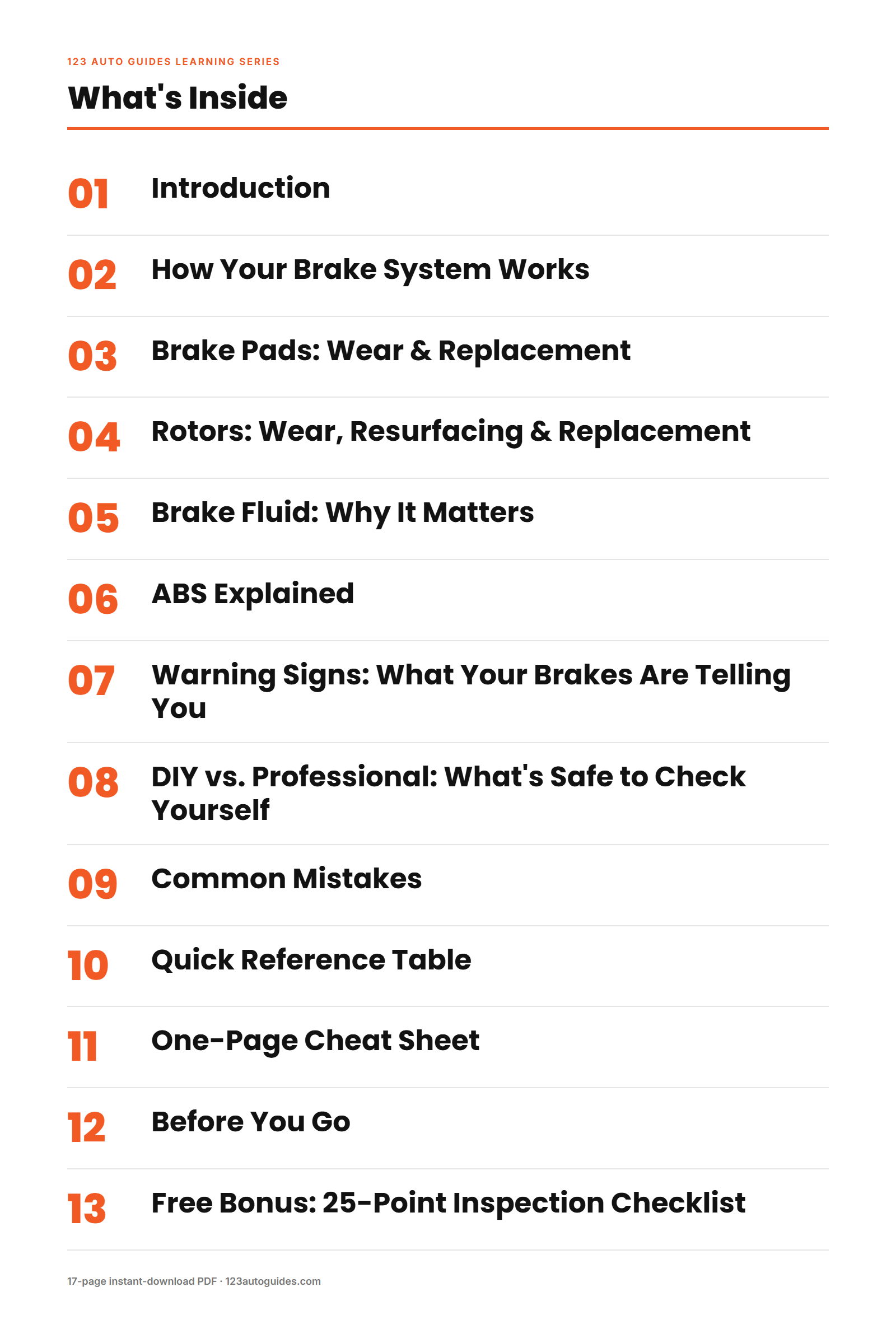 What's inside the guide - table of contents