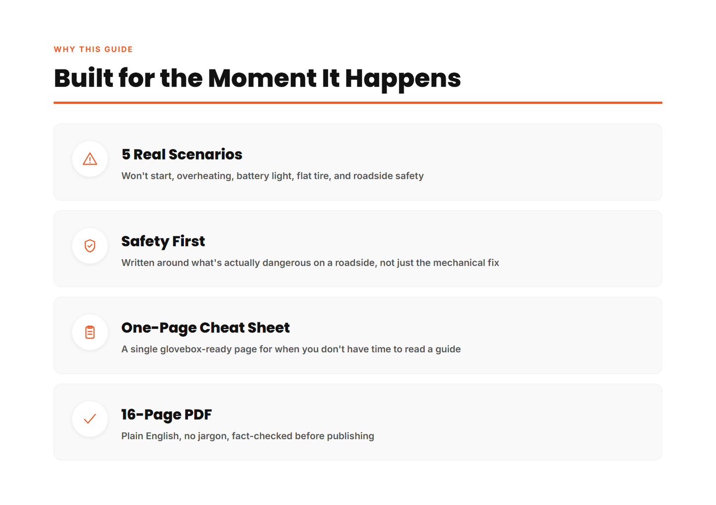 Emergency Breakdown Guide features