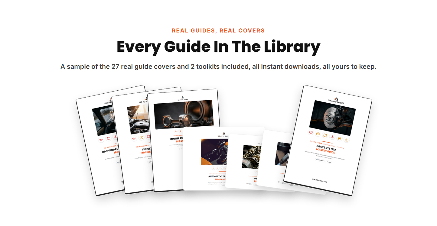A sample of the real guide covers included in the Complete Car Owner Library