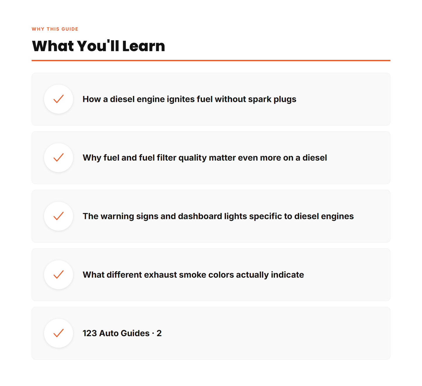 Diesel Engine Diagnostics features