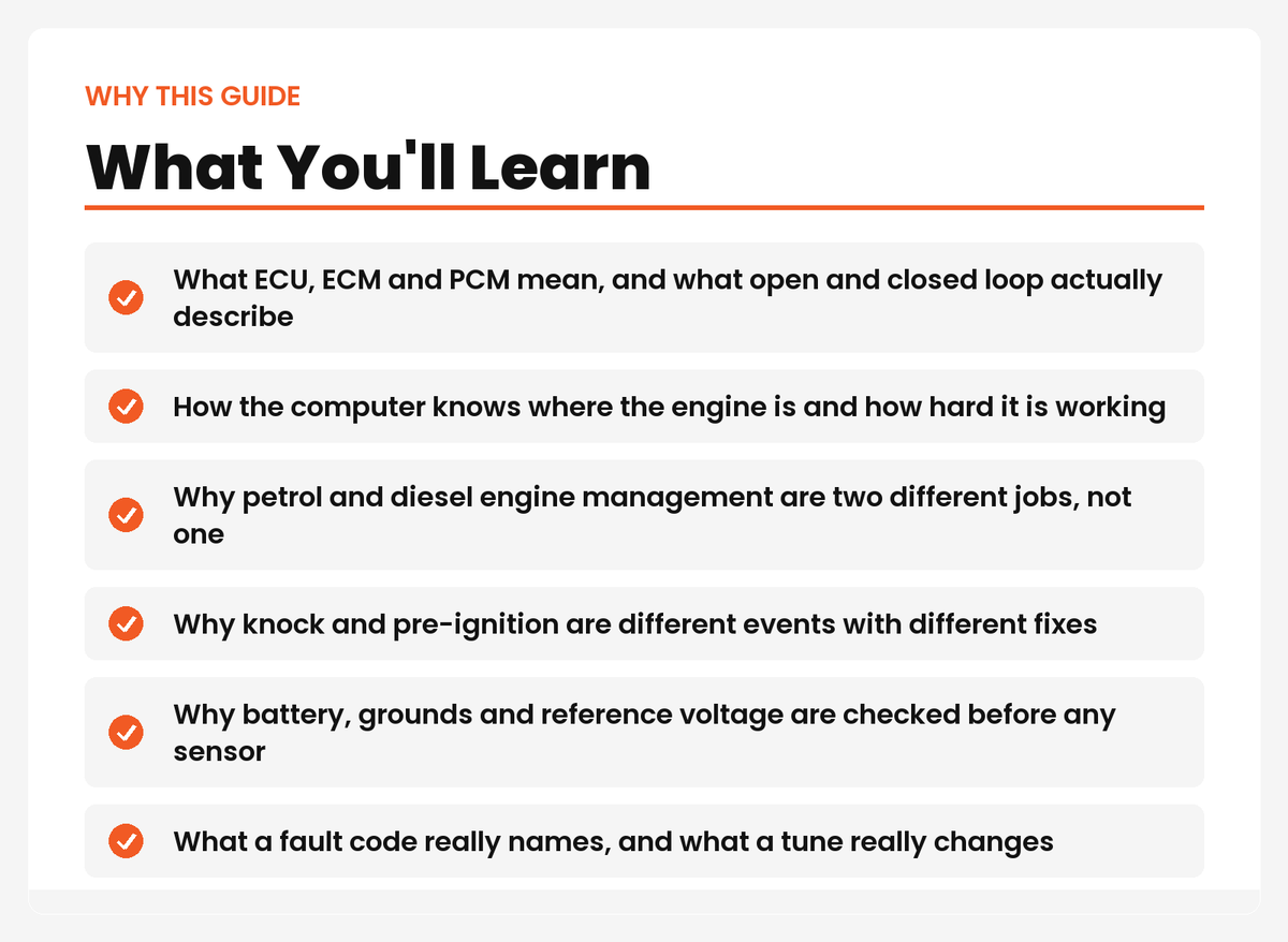 What you'll learn – Engine Management Systems