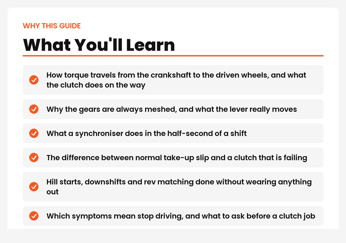 What you'll learn in Manual Transmission Fundamentals