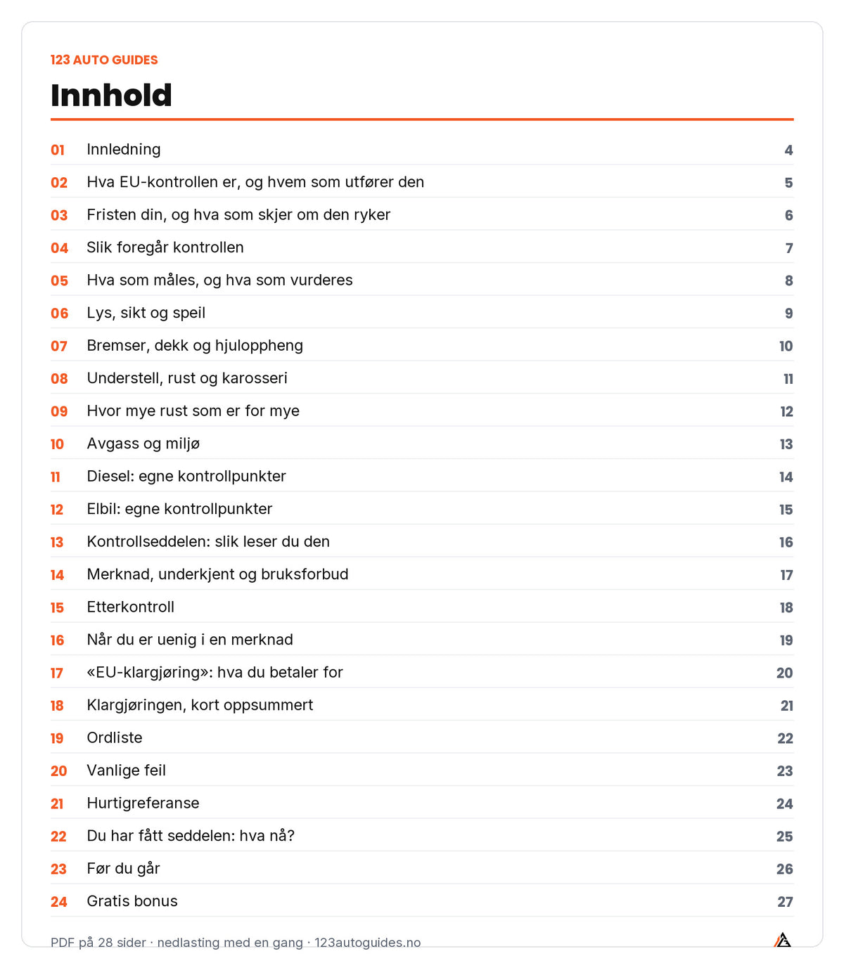 Innhold: 24 kapitler om EU-kontrollen