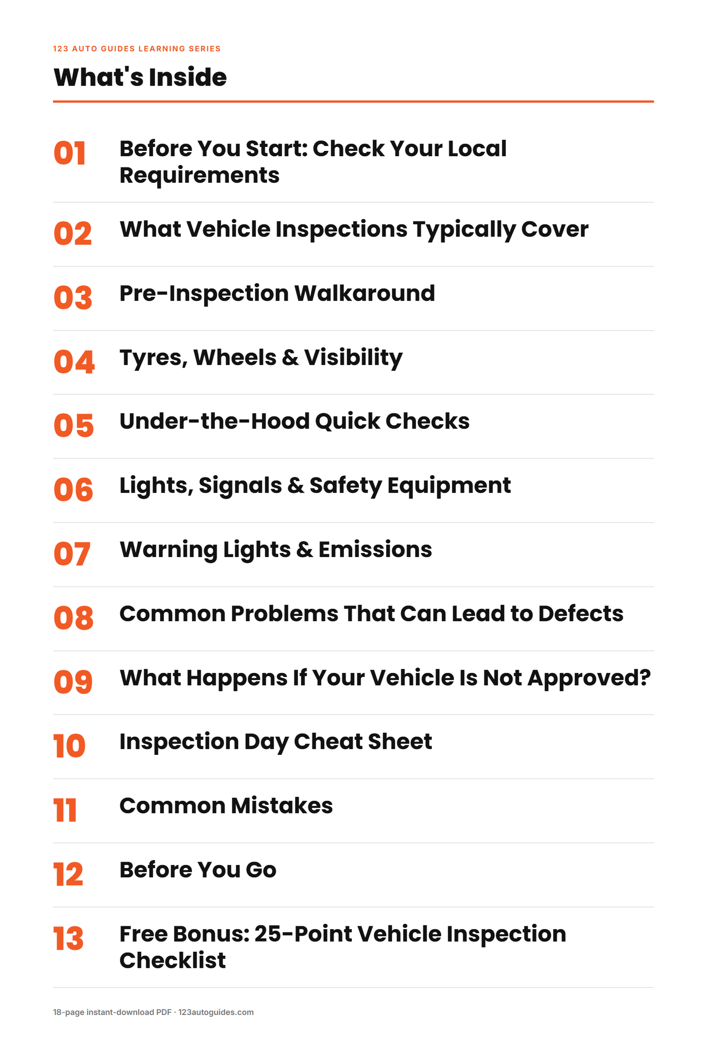 Periodic Vehicle Inspection Preparation Guide - What's Inside