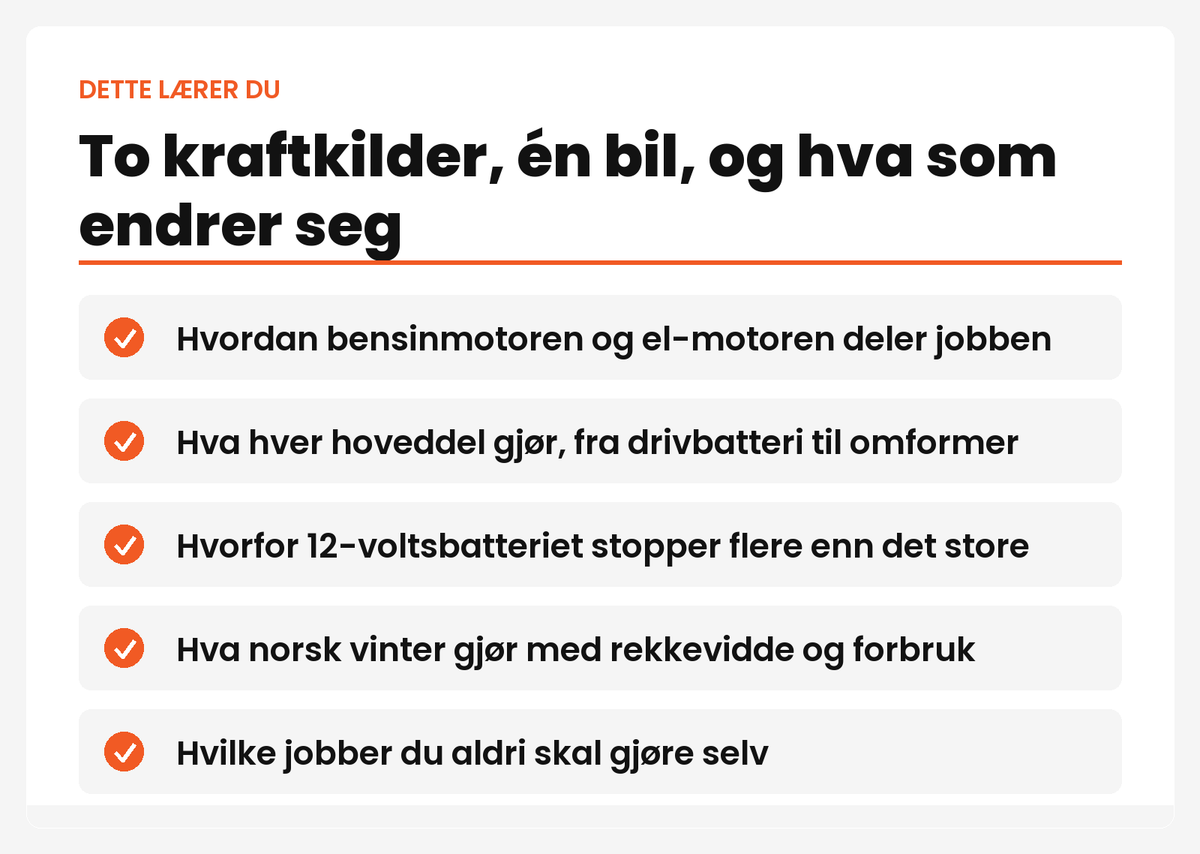 Dette lærer du om hybridbil