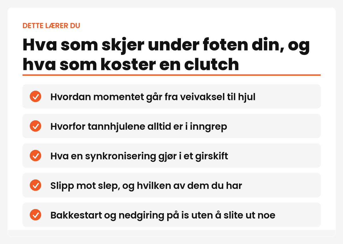 Dette lærer du om manuell girkasse