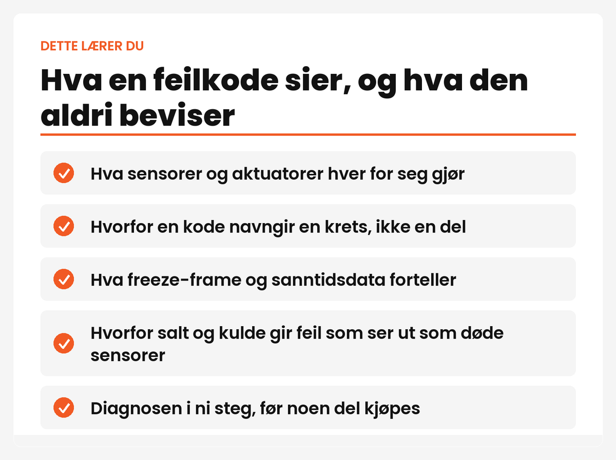 Dette lærer du om sensorer og feilkoder