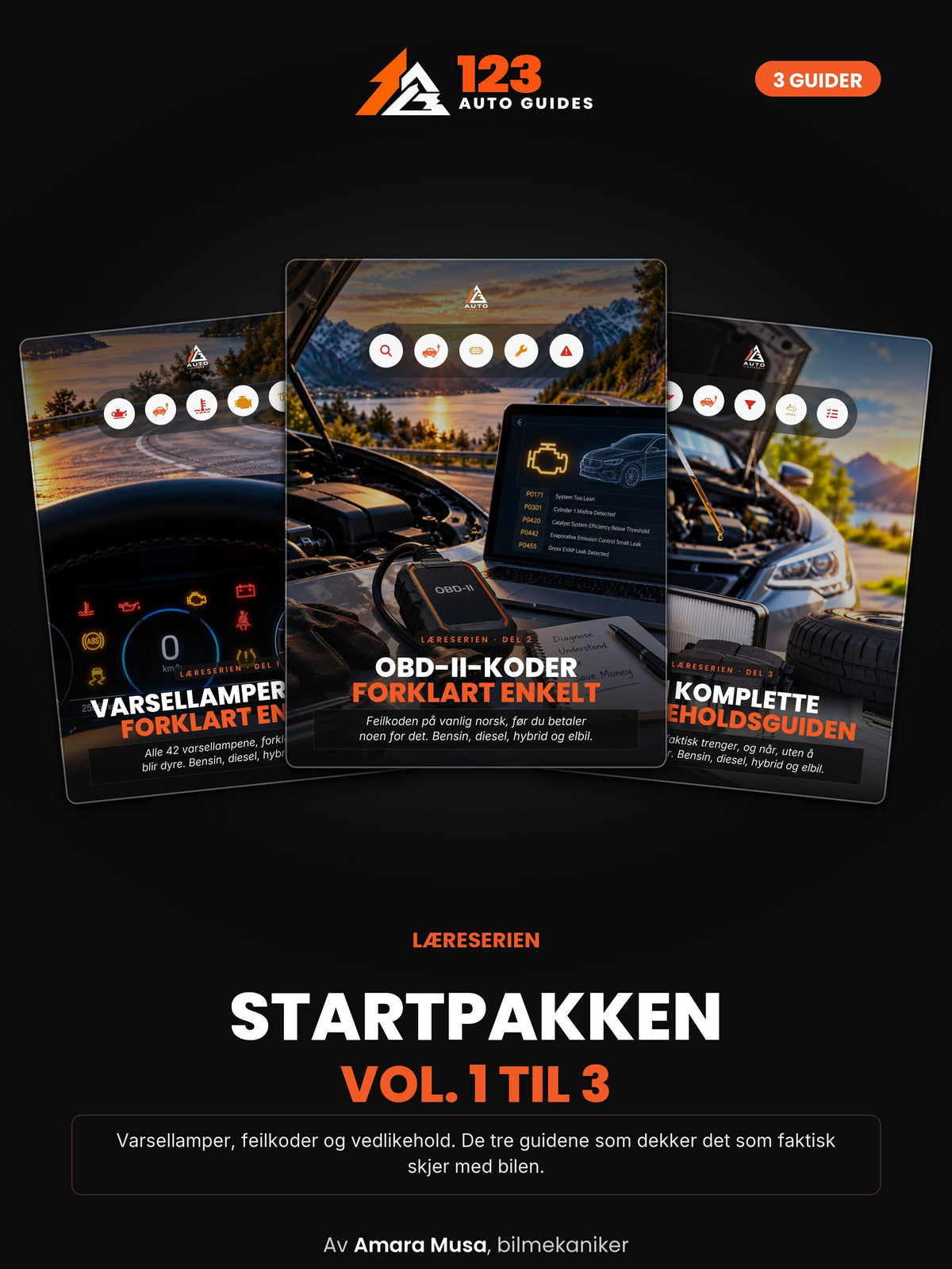 Startpakken, Vol. 1 til 3: varsellamper, OBD-II-koder og vedlikehold, omslag