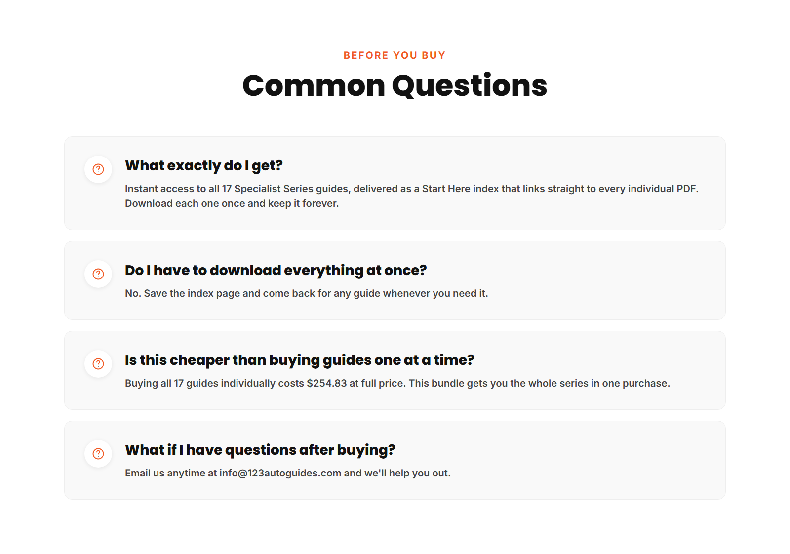 Common questions about the Specialist Series Bundle