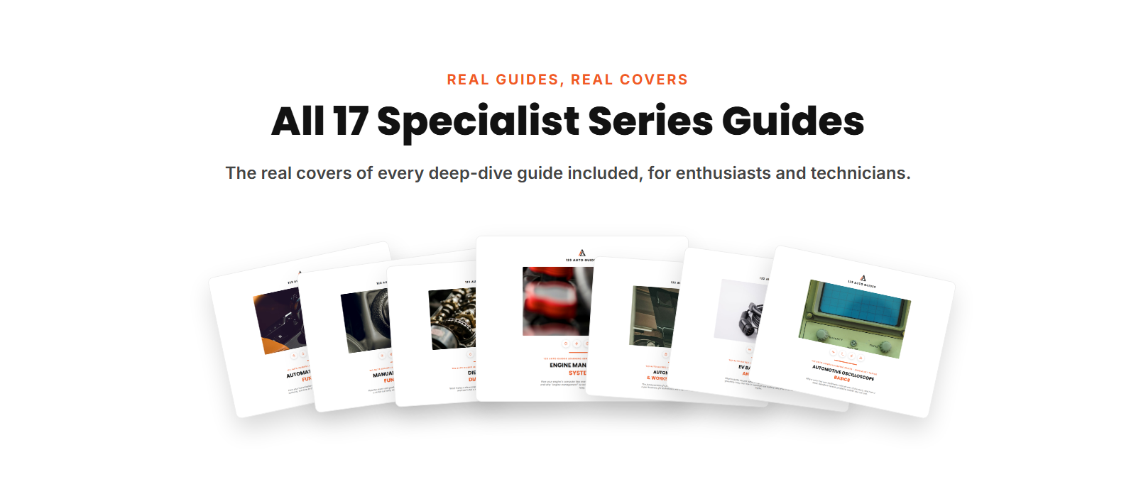 The real covers of all 17 guides in the Specialist Series Bundle