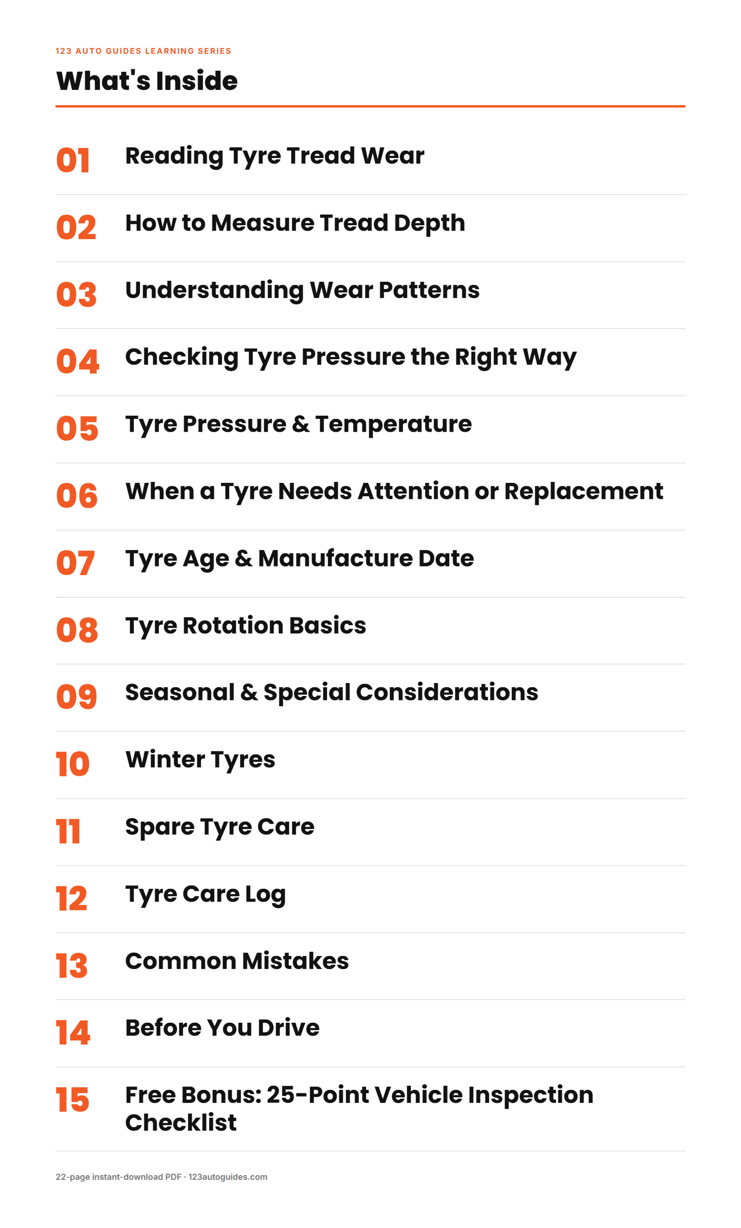 Tire Care Guide - What's Inside