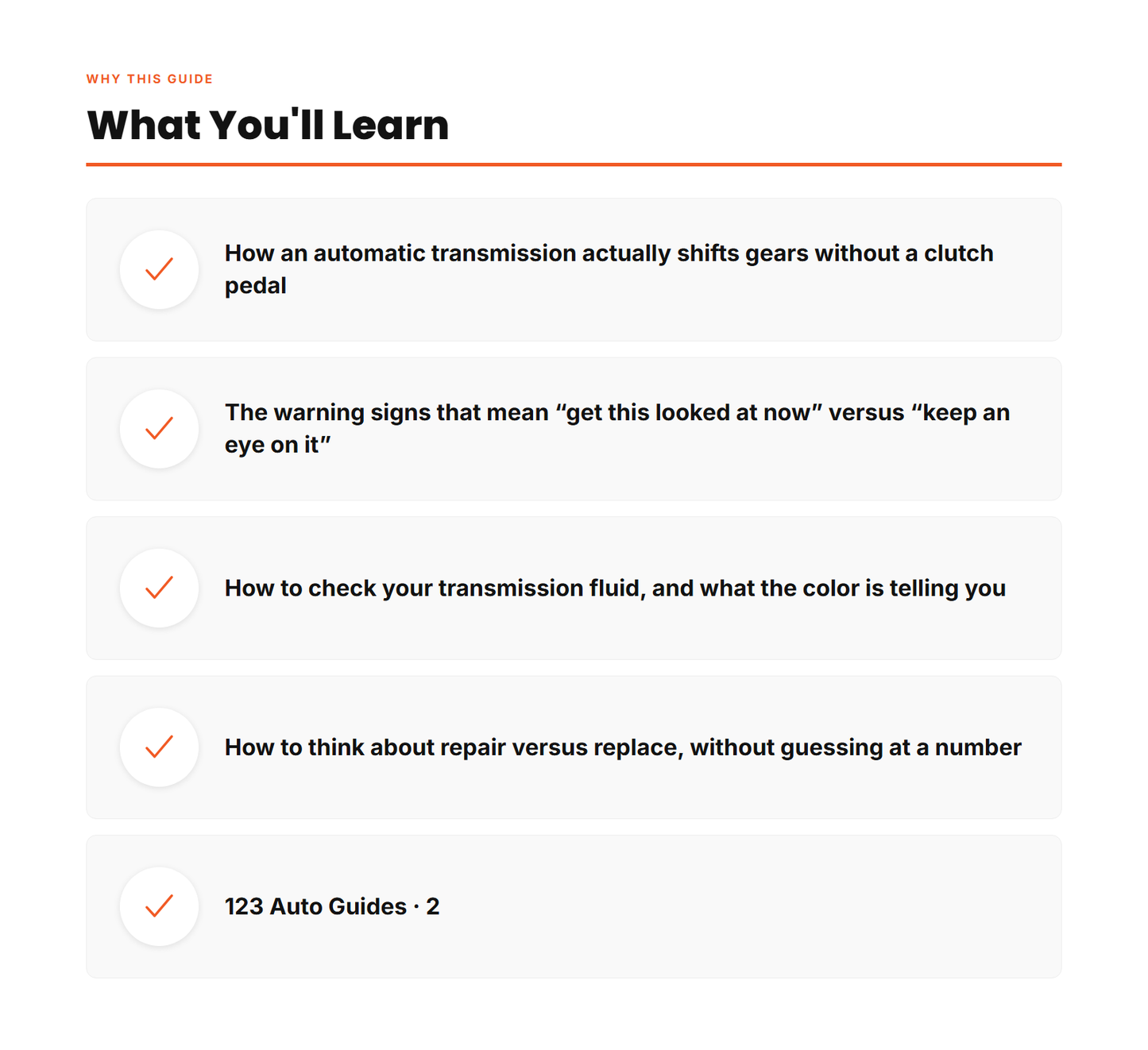Automatic Transmission Fundamentals features